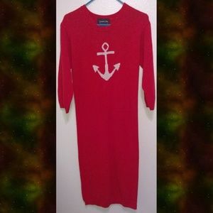 LAST CHANCE! Vintage 80s Nautical Sweater Dress